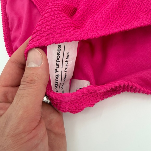 Decree Womens High Rise Textured Full Coverage Bikini Bottom Pink XL NWT - Picture 4 of 9